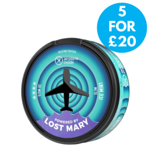 Lost Mary Airplane Mode Snus 30mg Nicotine Pouches 5 for £20 with free next day shipping