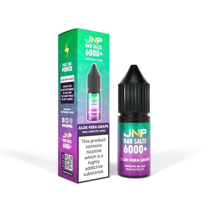 20mg JNP Juice N Power Nic Salt E-liquid 10ml Aloe Vera Grape