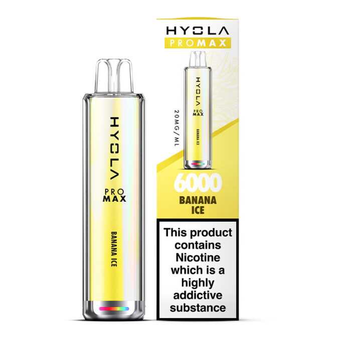 20mg Hyola Pro Max 6000 (6K Puffs) Disposable Vape Banana Ice