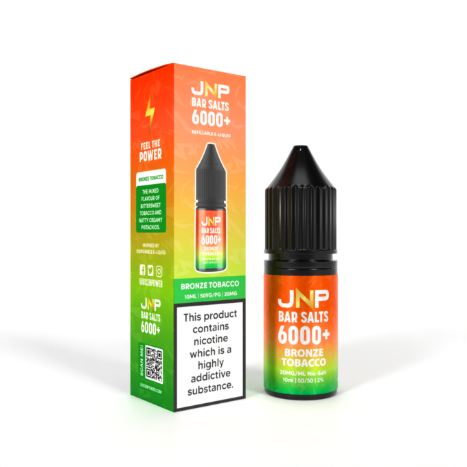 20mg JNP Juice N Power Nic Salt E-liquid 10ml Bronze Tobacco