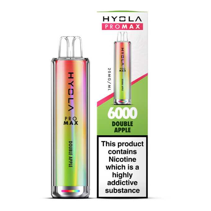 20mg Hyola Pro Max 6000 (6K Puffs) Disposable Vape Double Apple