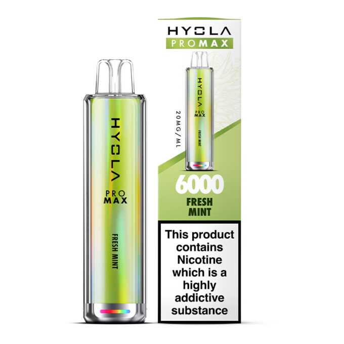 20mg Hyola Pro Max 6000 (6K Puffs) Disposable Vape Fresh Mint