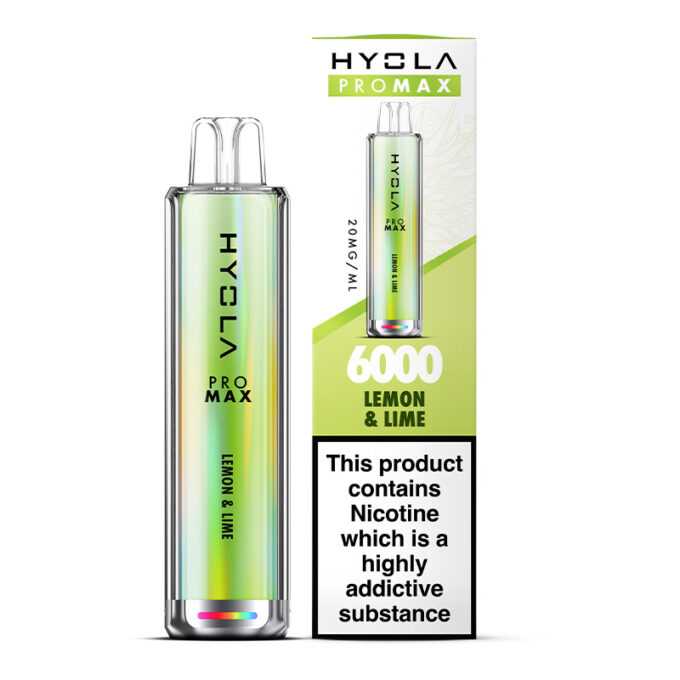 20mg Hyola Pro Max 6000 (6K Puffs) Disposable Vape Lemon & Lime