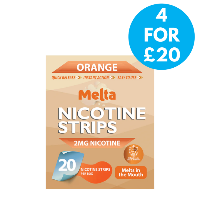 Melta 2mg Nicotine Strips 4 for £20 free next day shipping