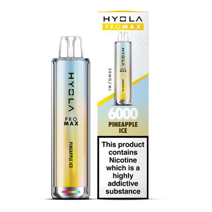 20mg Hyola Pro Max 6000 (6K Puffs) Disposable Vape Pineapple Ice