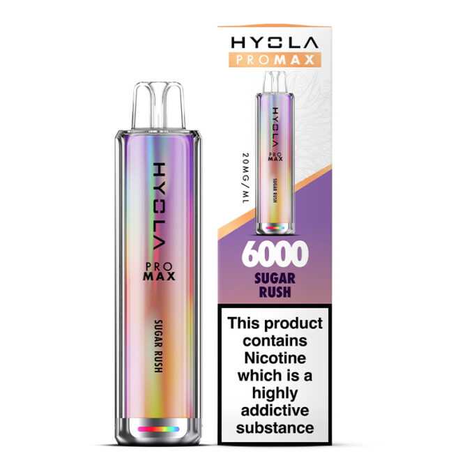 20mg Hyola Pro Max 6000 (6K Puffs) Disposable Vape Sugar Rush