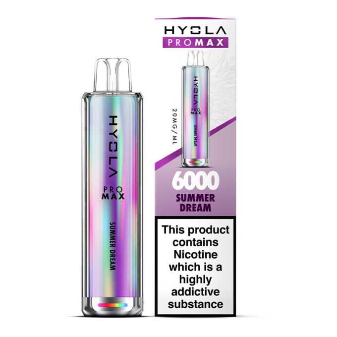 20mg Hyola Pro Max 6000 (6K Puffs) Disposable Vape Summer Dream