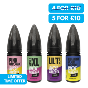 0mg Riot Bar EDTN No Nicotine Nic Salts