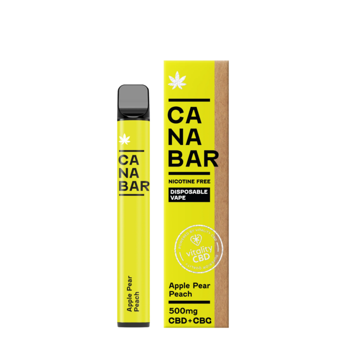 Canabar 500mg CBD+CBG Disposable 700 Puffs apple peach pear