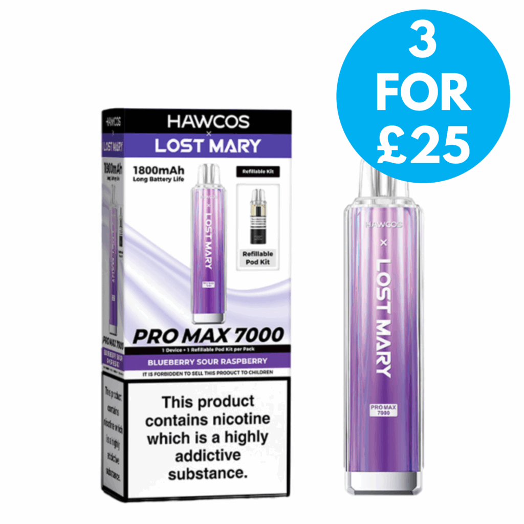 lost mary pro max 7000 price 20mg Hawcos X Lost Mary Pro Max 7000 (7k Puffs) Vape - 3 For £25