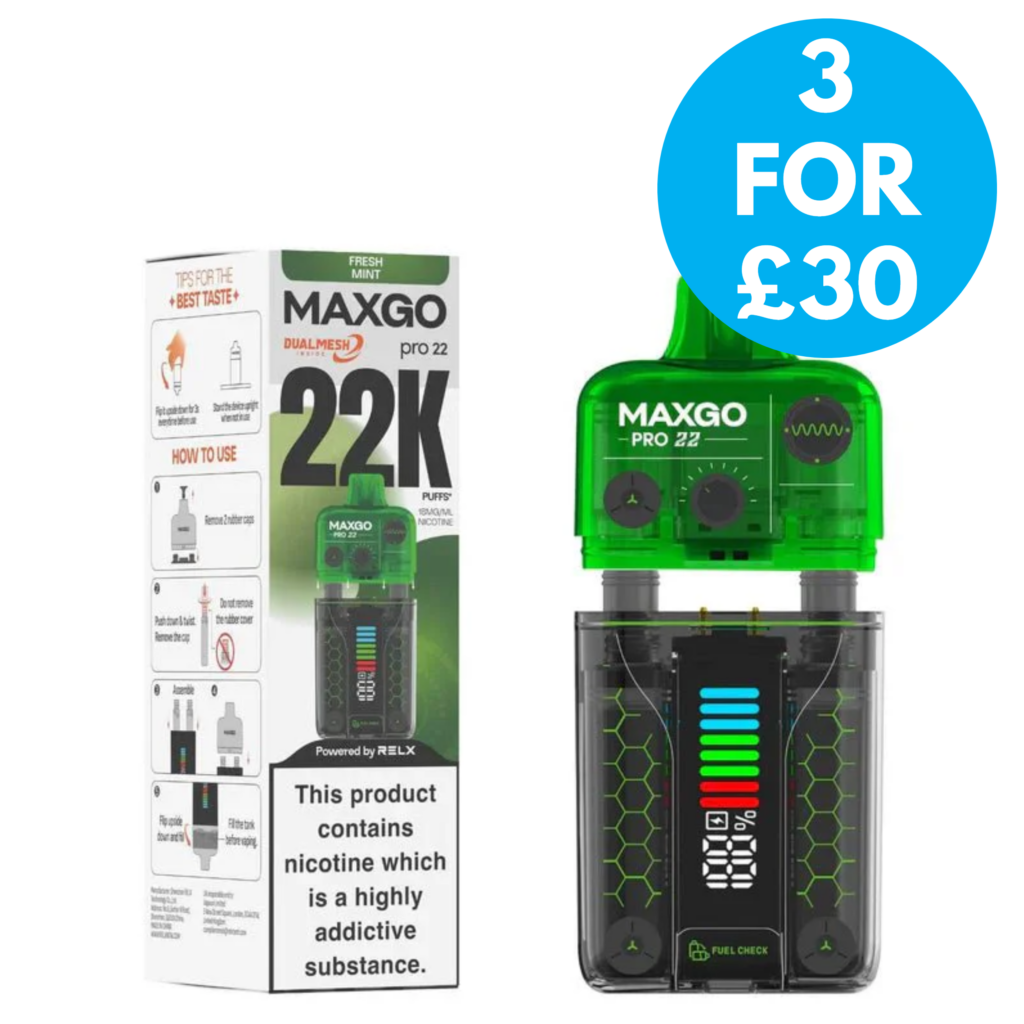 Relx Maxgo Pro 22k Disposable Vape Kit - 3 For £30 - VAPE.CO.UK