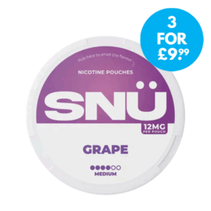 SNU 12mg Nicotine Pouches - 3 For £9.99
