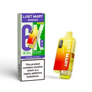 20mg (2%) Lost Mary BM6000 (6K Puffs) Pod Vape - Banana Volcano