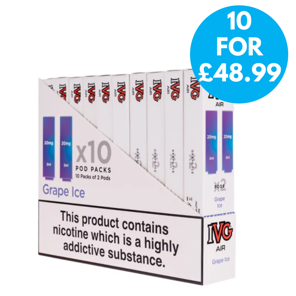 ivg air pods uk Box Of 10 - IVG Air Prefilled Vape Replacement Pods Multipack