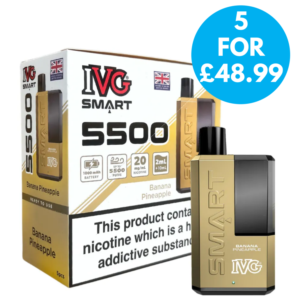 Box Of 5 - IVG Smart 5500 (5KPuffs) 20mg Multipack - 5 For 48.99 - VAPE.CO.UK Box Of 5 - IVG Smart 5500 (5KPuffs) 20mg Multipack - 5 For 48.99 - VAPE.CO.UK