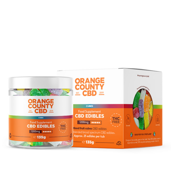 Orange County 1200mg CBD Gummies Small Tub