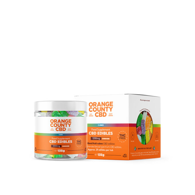 Orange County 1200mg CBD Gummies Small Tub