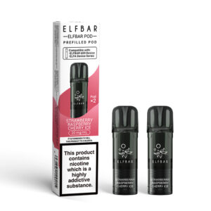 20mg (2%) Elf Bar 600 Prefilled Replacement Pods - Strawberry Raspberry Cherry Ice