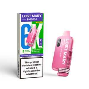 20mg (2%) Lost Mary BM6000 (6K Puffs) Pod Vape - Strawberry Raspberry Cherry Ice