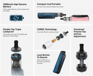 Vaporesso GTX One Pro Vape Kit Key Features