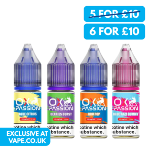OXVA OX Passion 5mg (0.5%) Nic Salt E-liquid - 6 For £10