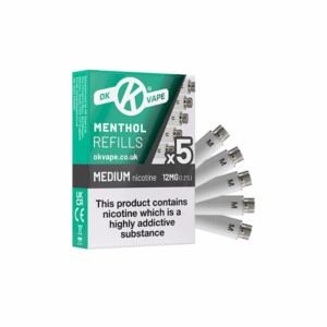 OK Vape Refill Pack 12mg (5 Per Pack) - Menthol