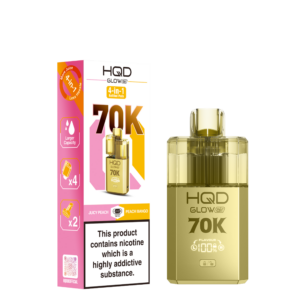 HQD Glow Air 70k Prefilled Pod Kit - Juicy Peach and Peach Mango
