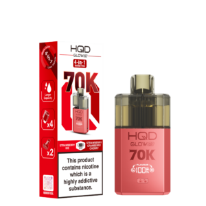 HQD Glow Air 70k Prefilled Pod Kit - Strawberry Ice and Strawberry Cranberry Cherry