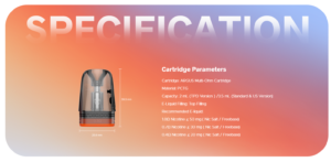 Voopoo Argus Mutli-Ohm Replacement Pods Specifications